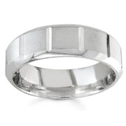 7mm 14K White Gold Brush Finish Wedding Band