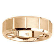 7mm 14K Yellow Gold Brush Finish Wedding Band