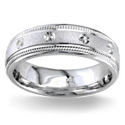 Fancy Design  6.50 mm 14K White Gold Wedding Band