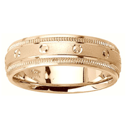 Milgrain Edge 14K Yellow Gold Wedding Band