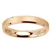 4mm Satin Finish Beveled Edge 14K Yellow Gold Band