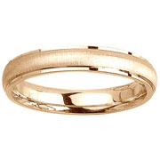 4mm Brush Finish Center Step Edge 14K Yellow Gold Band