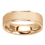 Flat 6.5mm Satin Finish Center 14K Yellow Gold Wedding Band
