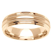 Milgrain Step Edge 14K Yellow Gold Wedding Band