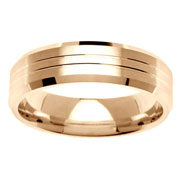 Bevel Edge 14K Yellow Gold Channel Wedding Band