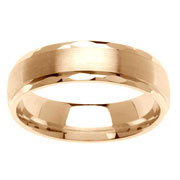 Brush Center 14K Yellow Gold Wedding Band