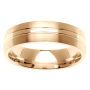 Brushed Channel Carved 14K Yellow Gold Wedding Band
