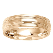 6mm 14K Designer Yellow Gold Band