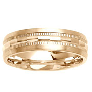 Brush and Polished 14K Yellow Gold Designer Band