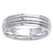 Designer 14K White Gold Wedding Band