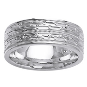 Milgrain and Circle 14K Wedding Band