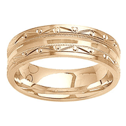 Designer Edge Milgrain 14K Wedding Band