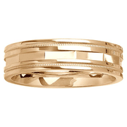 14K Designer White Gold Wedding Band