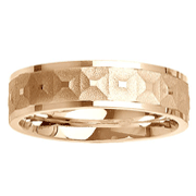 Textured Pattern 6mm 14K Yellow Gold Band