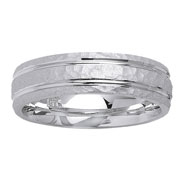Satin and Hammer 6mm 14K Wedding Ring