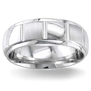 Fancy Design  7.00 mm 14K White Gold Wedding Band