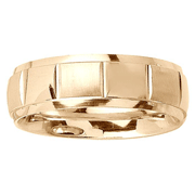 7mm Square Design 14K Yellow Gold Wedding Band
