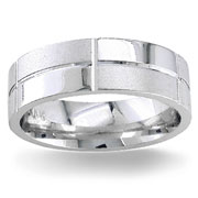 Fancy Design  7.00 mm 14K White Gold Wedding Band
