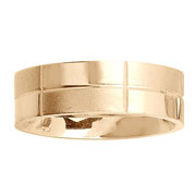 Alternating 14K Yellow Gold Wedding Band