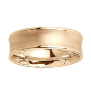 7mm Concave Satin Finish 14K Yellow Gold Wedding Band