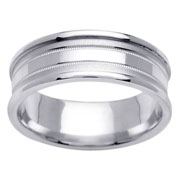 Rounded Edge 14K Milgrain Wedding Band