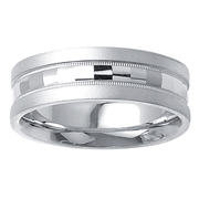 Mirror Finish 14K White Gold Wedding Ring