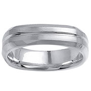 14K White Gold Rounded Edge Wedding Band