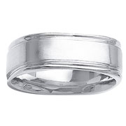14K White Gold Channel Edge Wedding Band
