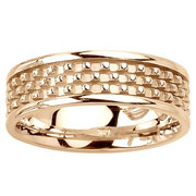 7mm 14K Yellow Gold Bead Pattern Wedding Band