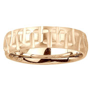 Cross Pattern 14K Yellow Gold Wedding Band