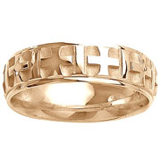Maltese Cross 14K Yellow Gold Wedding Band