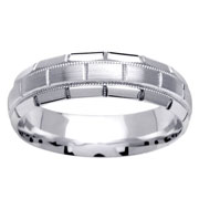 Milgrain Alternating Pattern 14K Gold Wedding Ring