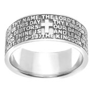 Our Father Prayer Ring in 14K White Gold
