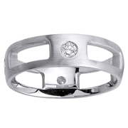 Bezel Set Diamond Cutout Wedding Band