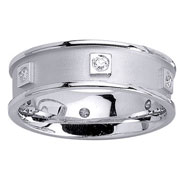 Satin and Polish Round Diamond 14K Band