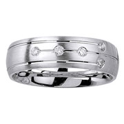 14K White Gold 7mm Diamond Wedding Band