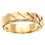 Hand Braided 5mm 14K Yellow Gold Wedding Band