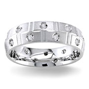 Diamond Wedding Band 14K White Gold 0.40 TCW