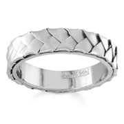 Hand Braided 5.00 mm 14K White Gold Woven Wedding Band