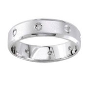 Diamond Wedding Band 14K White Gold 0.16 TCW