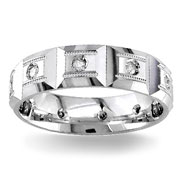 Diamond Wedding Band 14K White Gold 0.24 TCW
