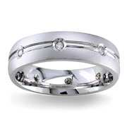 Diamond Wedding Band 14K White Gold 0.16 TCW