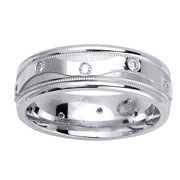 Wave Design Round Diamond 14K Eternity Band