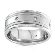 Diamond Wedding Band 14K White Gold 0.16 TCW