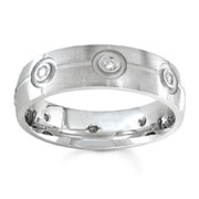 Diamond Wedding Band 14K White Gold 0.16 TCW