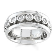 Diamond Wedding Band 14K White Gold 1.65 TCW