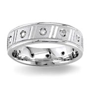 Diamond Wedding Band 14K White Gold 0.24 TCW