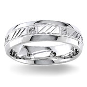 Diamond Wedding Band 14K White Gold 0.16 TCW