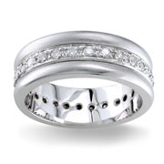 Diamond Wedding Band 14K White Gold 0.56 TCW