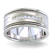 Diamond Wedding Band 14K White Gold 0.32 TCW